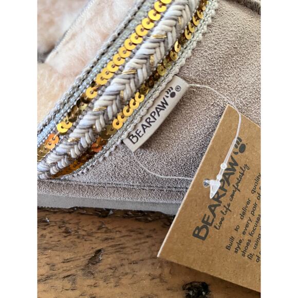 BEARPAW Tanya Suede Embellished Slipper Mule Women's Sz 8 NEW - Picture 4 of 9